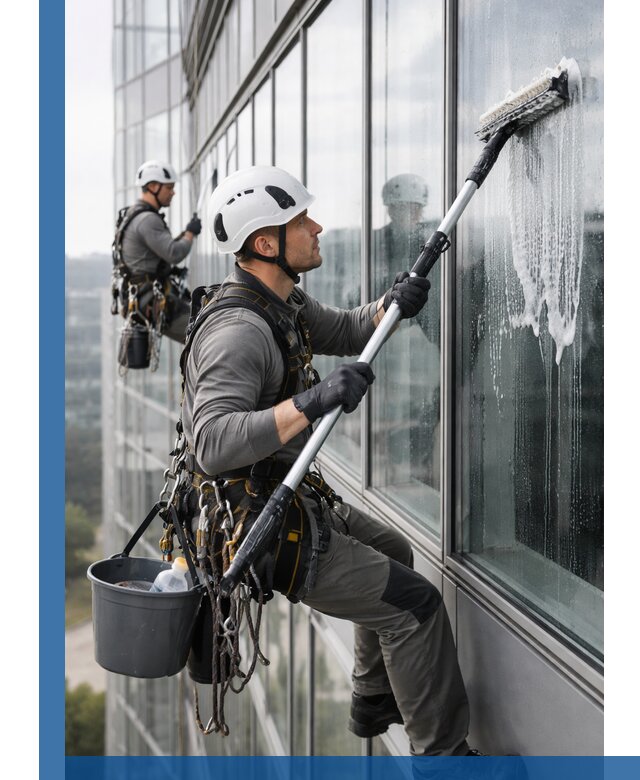 Высотная мойка сплошного остекления с выездом в Белорецке