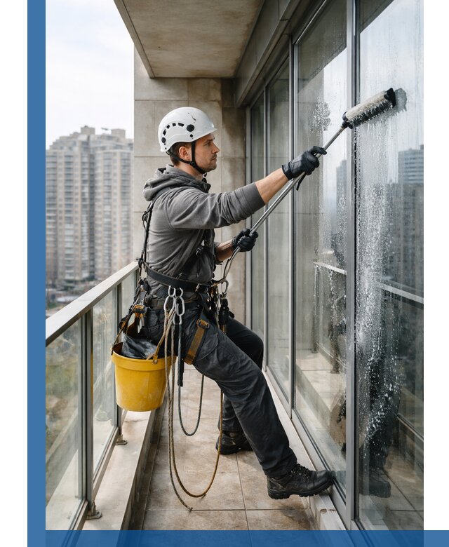 Профессиональная мойка балконного остекления в Белорецке