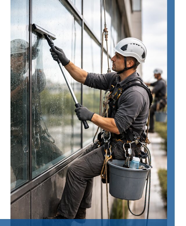 Мойка стеклянных фасадов в Белорецке от 203 р. | ВЫСОТНИК-Блр