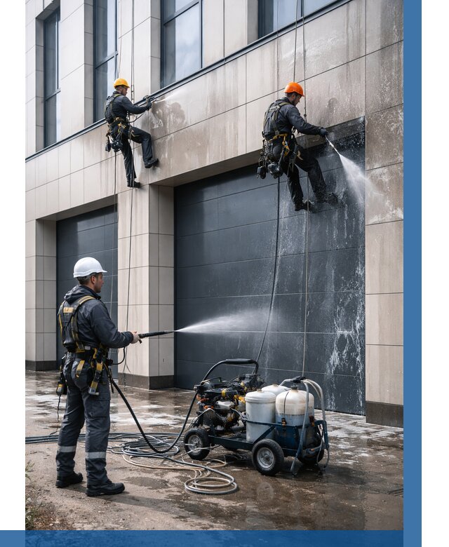 Послестроительная мойка фасада в Белорецке от 304 р. | ВЫСОТНИК-Блр