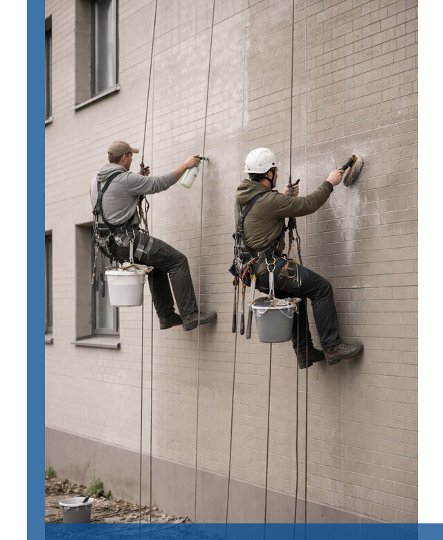 Удаление высолов с фасада зданий в Белорецке без повреждений и следов