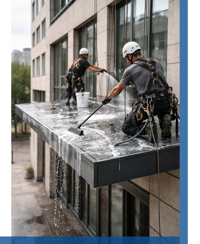 Мойка козырьков и навесов в Белорецке от 3548 р. | ВЫСОТНИК-Блр