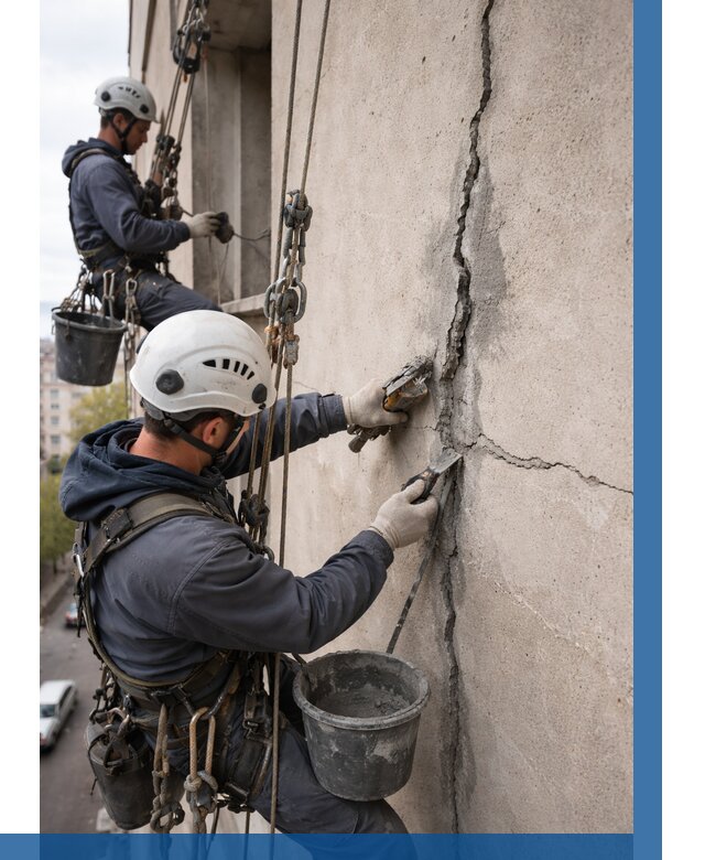 Заделка трещин на фасаде в Белорецке от 912 р. | ВЫСОТНИК-Блр