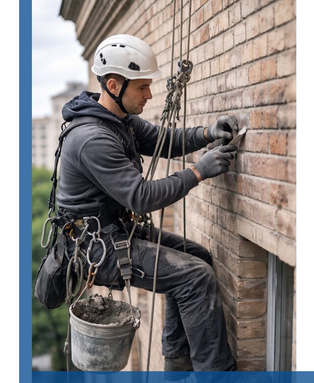 Качественный ремонт кирпичной кладки фасада в Белорецке с гарантией