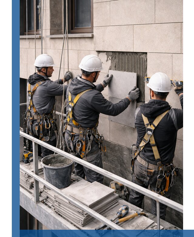 Ремонт облицовки фасада плиткой в Белорецке с гарантией