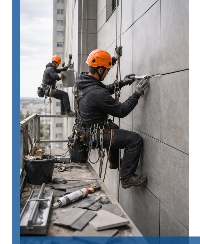 Профессиональный ремонт фасада из керамогранита в Белорецке