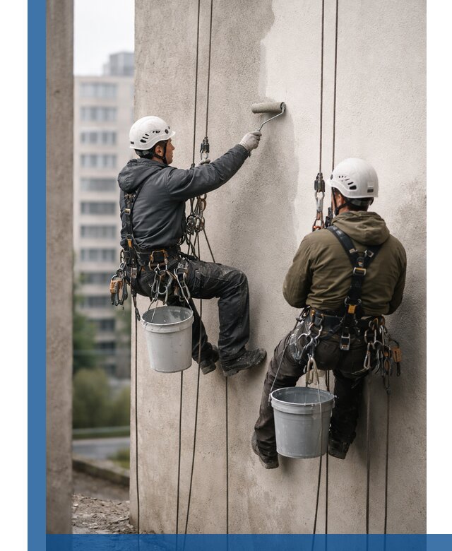 Покраска фасадов высотными альпинистами в Белорецке с гарантией