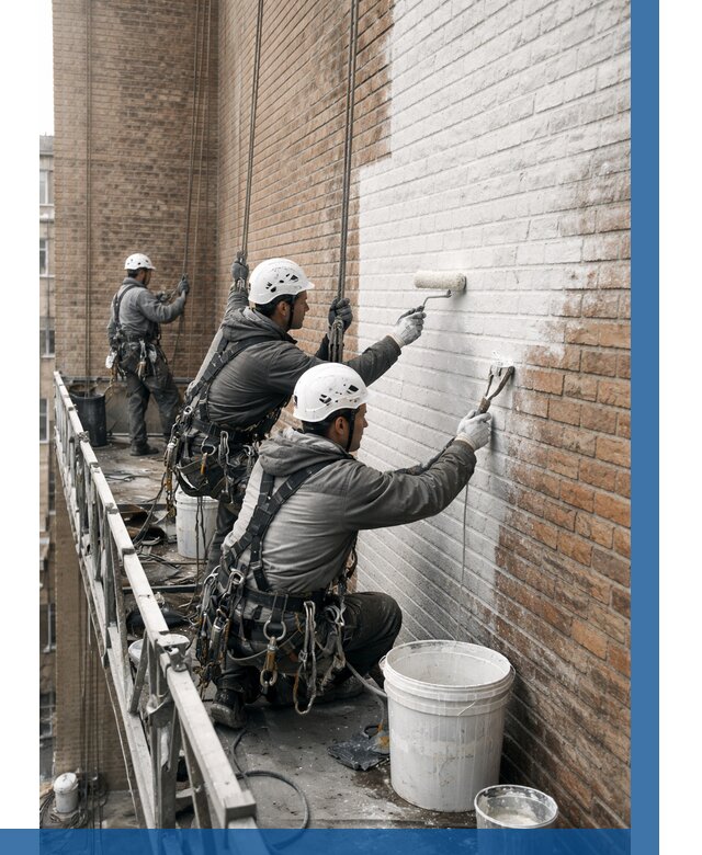 Покраска кирпичного фасада в Белорецке от 355 р. | ВЫСОТНИК-Блр