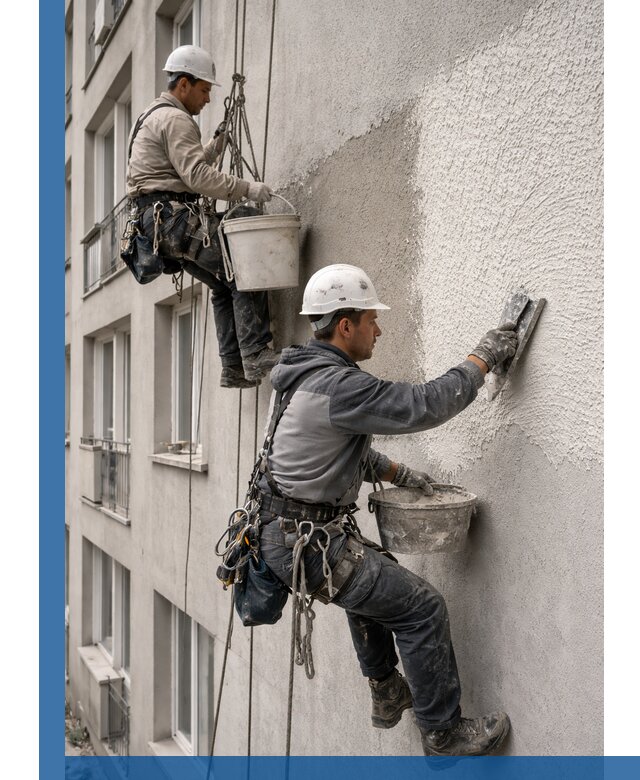 Нанесение декоративной штукатурки короед на фасад в Белорецке