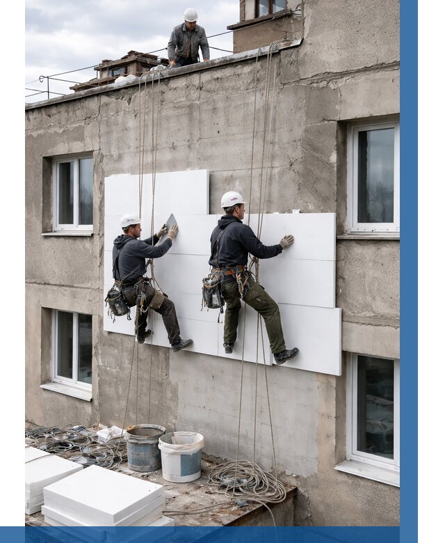 Утепление фасада пенополистиролом в Белорецке от 1825 р. | ВЫСОТНИК-Блр