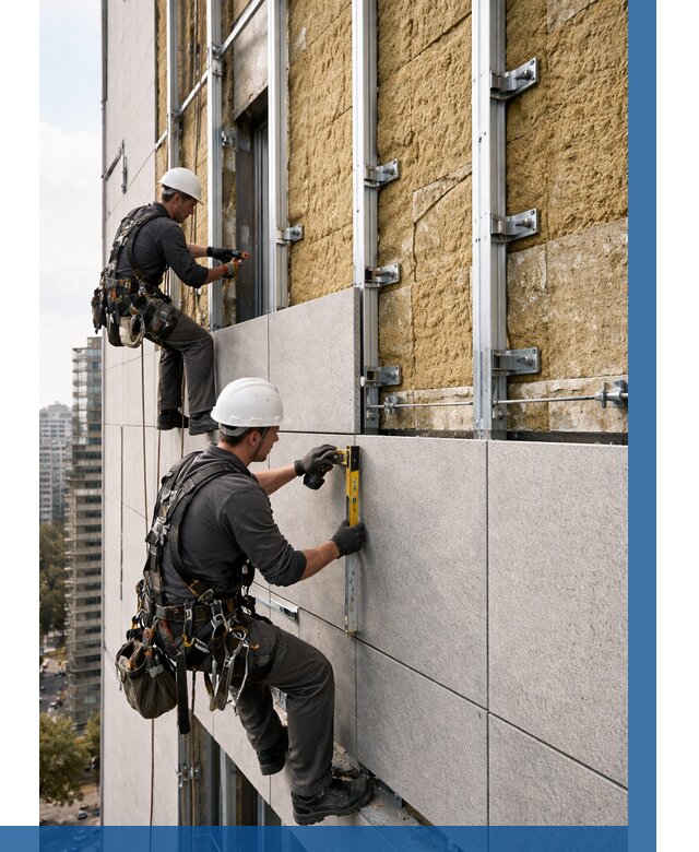 Монтаж вентилируемого фасада в Белорецке от 3548 р. | ВЫСОТНИК-Блр