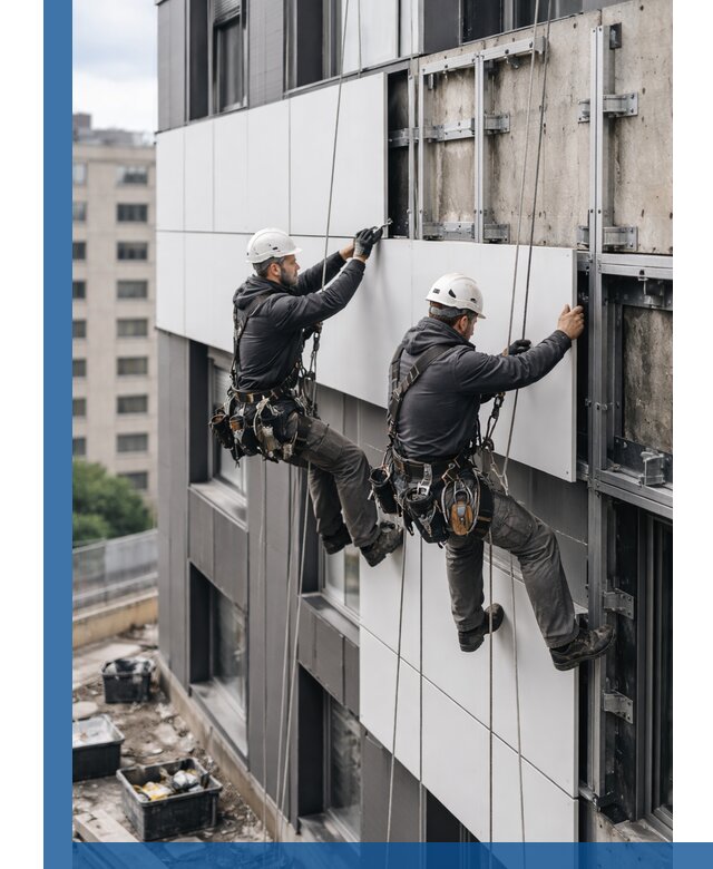 Монтаж композитных панелей фасада в Белорецке под ключ