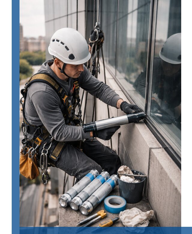 Герметизация стыков витража в Белорецке для герметичных фасадов