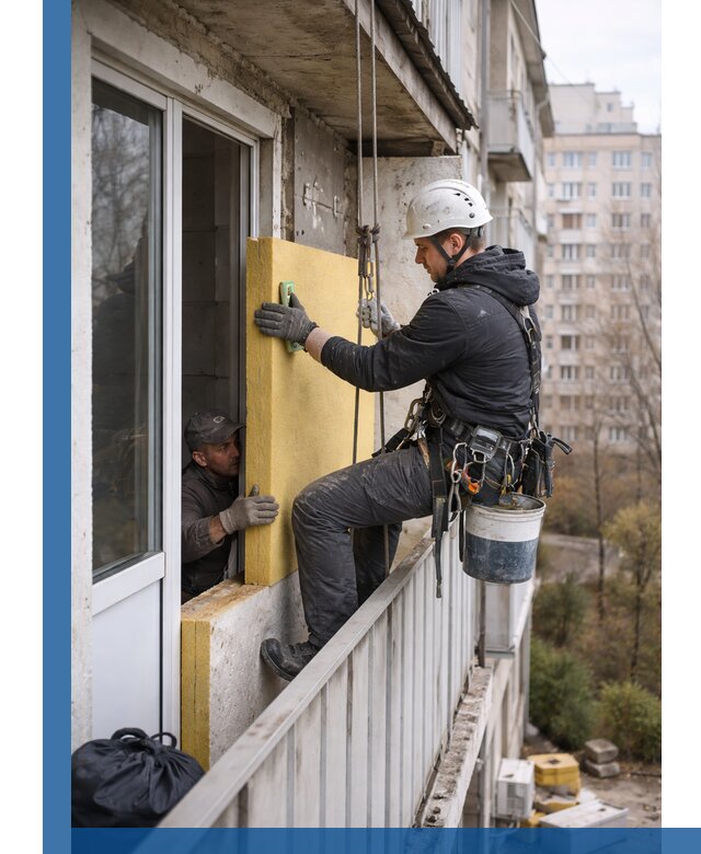 Профессиональное утепление балкона снаружи в Белорецке под ключ