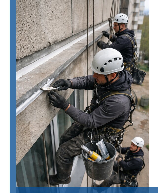 Герметизация примыкания балкона в Белорецке под ключ с гарантией