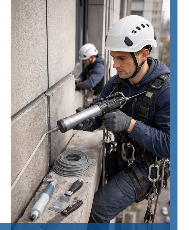 Герметизация деформационных швов фасада в Белорецке от 710 | ВЫСОТНИК-Блр