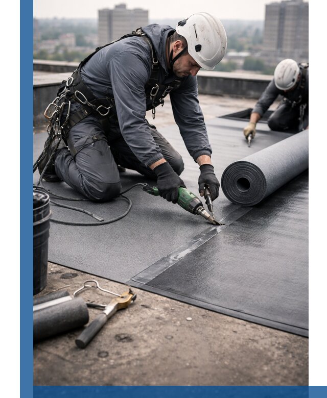 Ремонт мягкой кровли в Белорецке с выездом промальпинистов