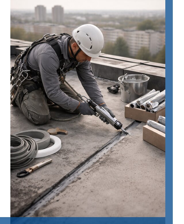 Герметизация швов кровли в Белорецке от 456 р./м2 | ВЫСОТНИК-Блр