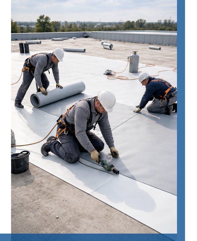 Монтаж мембранной кровли под ключ в Белорецке от 1216 р. | ВЫСОТНИК-Блр