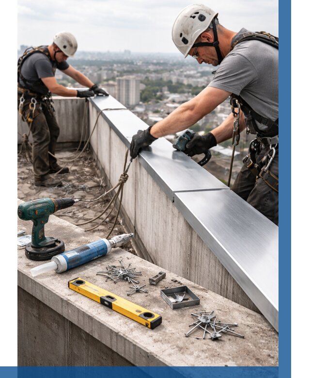 Монтаж парапетных крышек в Белорецке от 811 р. | ВЫСОТНИК-Блр