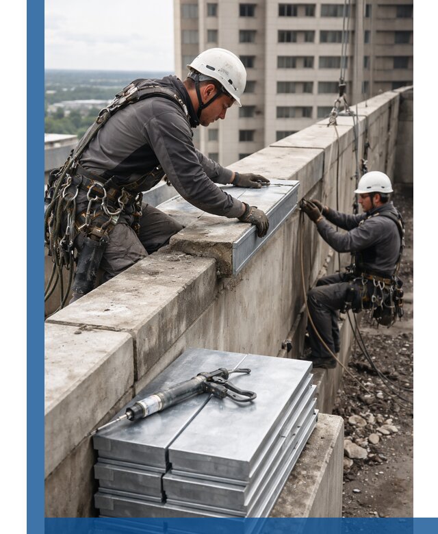 Замена парапетных крышек и установка новых в Белорецке