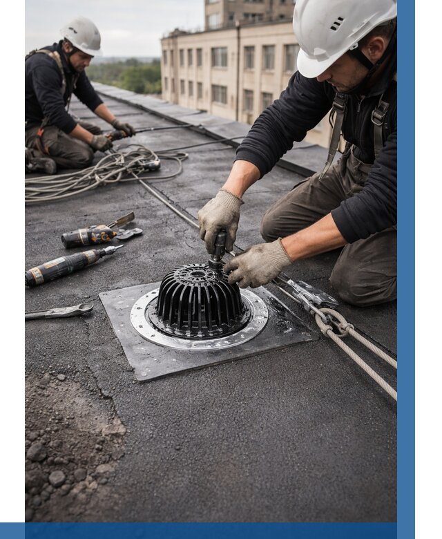 Установка водосточных воронок в Белорецке цена от 3548 р. | ВЫСОТНИК-Блр