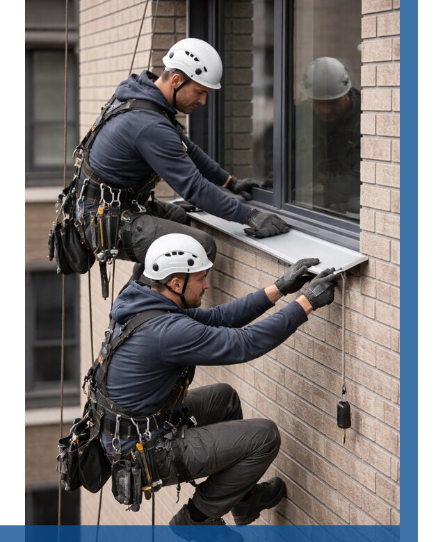 Монтаж оконных отливов под ключ в Белорецке от 3548 р. | ВЫСОТНИК-Блр