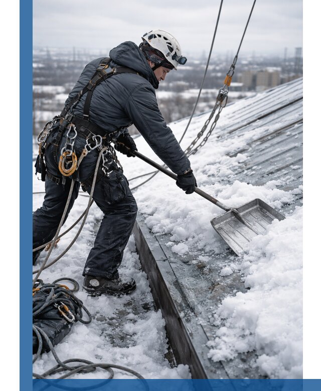 Профессиональная очистка кровли от снега и наледи в Белорецке