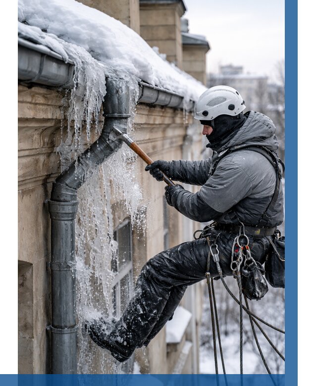 Очистка водостоков от льда в Белорецке от 3548 р. | ВЫСОТНИК-Блр