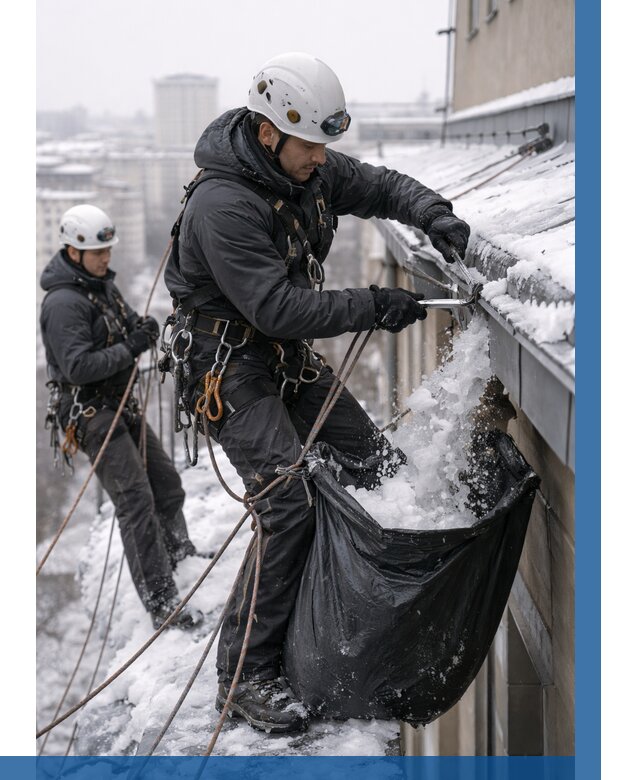 Аварийная очистка крыши в Белорецке под ключ от 304 р. | ВЫСОТНИК-Блр