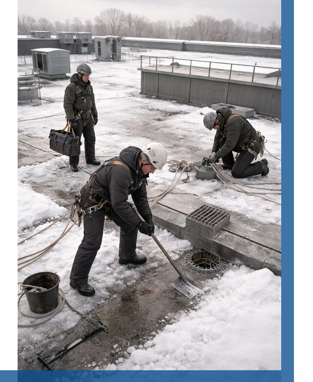 Абонентское обслуживание кровли зимой в Белорецке от 8110 р. | ВЫСОТНИК-Блр