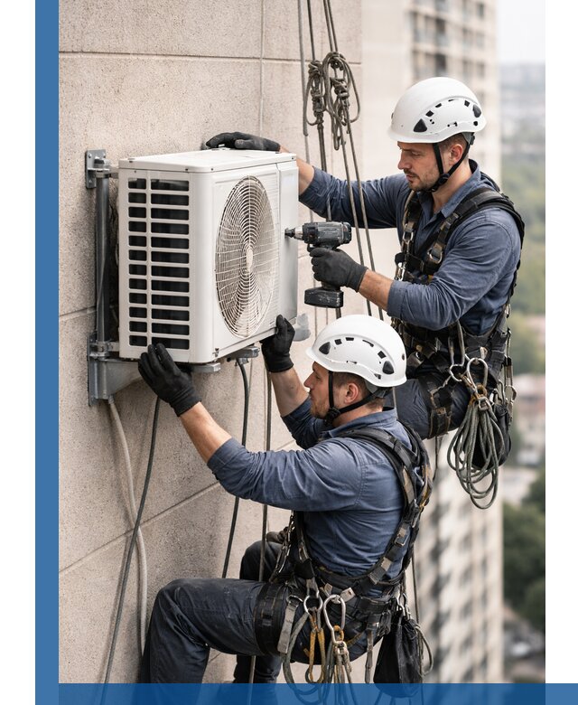 Монтаж внешнего блока кондиционера в Белорецке установка и крепление