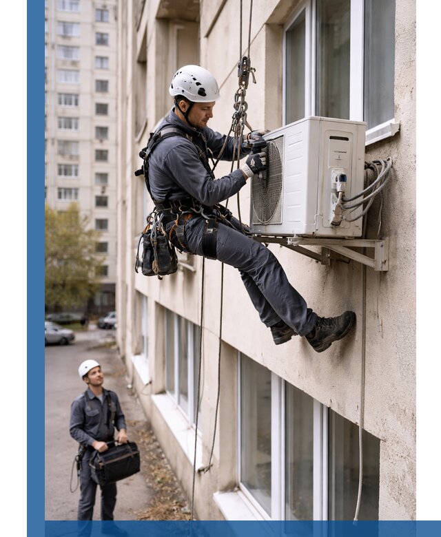 Демонтаж внешнего блока кондиционера в Белорецке профессионально