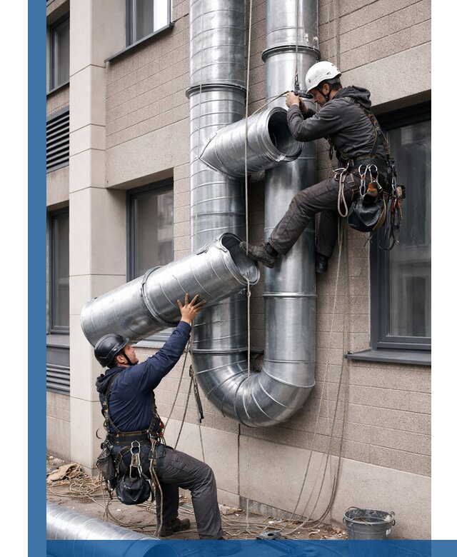 Монтаж фасадных воздуховодов в Белорецке с герметизацией и крепежом