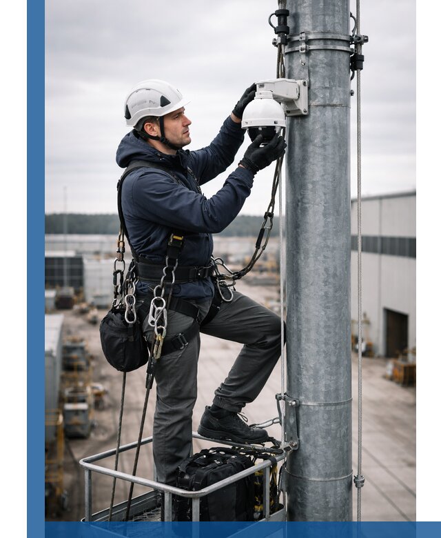 Профессиональная установка видеокамер на мачте в Белорецке