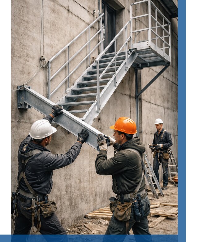 Монтаж металлических лестниц в Белорецке от 15206 р. | ВЫСОТНИК-Блр