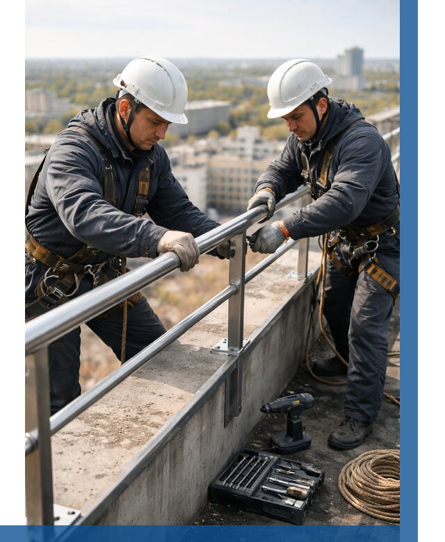 Монтаж перил на высоте в Белорецке от 2534 р. | ВЫСОТНИК-Блр