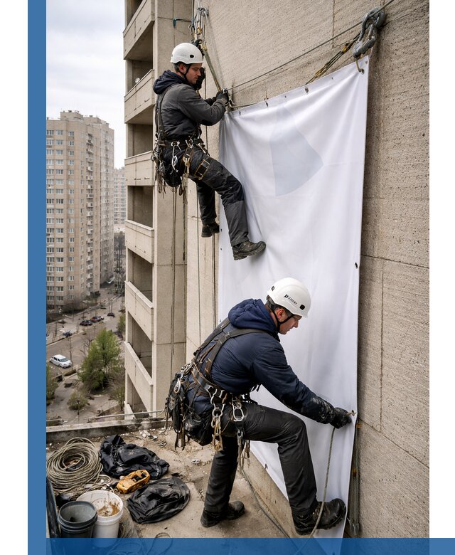 Профессиональный монтаж баннеров на фасаде в Белорецке