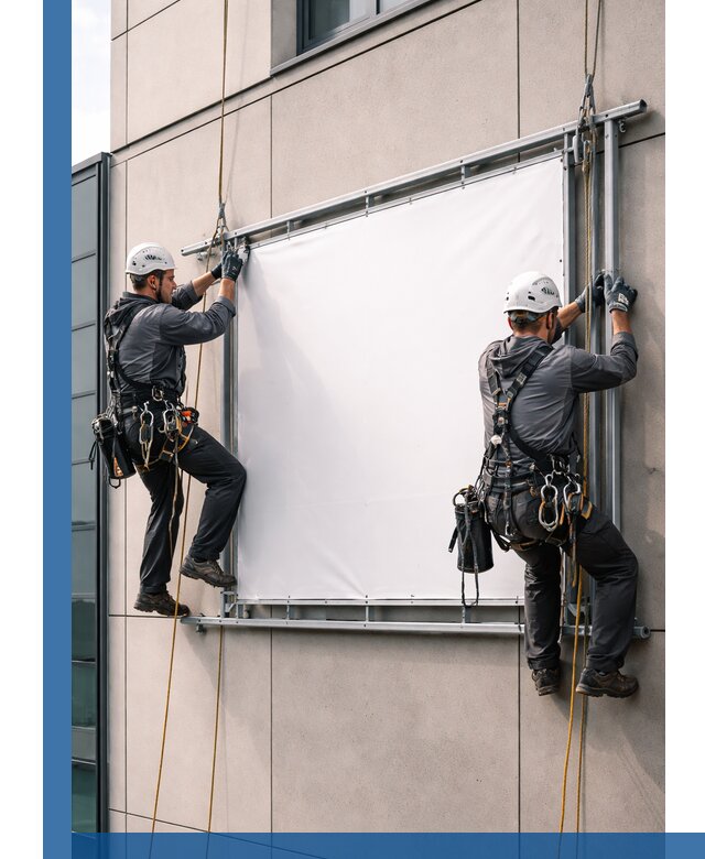Монтаж наружной рекламной вывески в Белорецке под ключ
