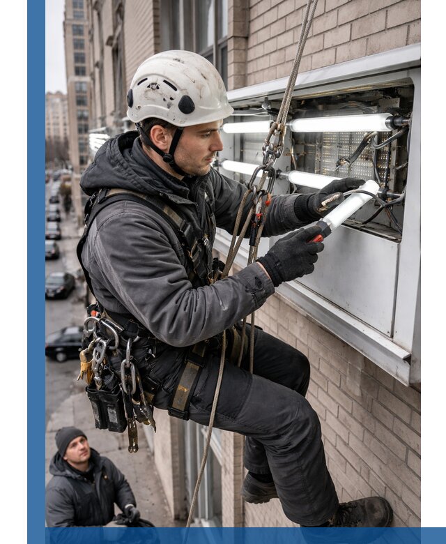 Профессиональная замена ламп в наружной вывеске в Белорецке