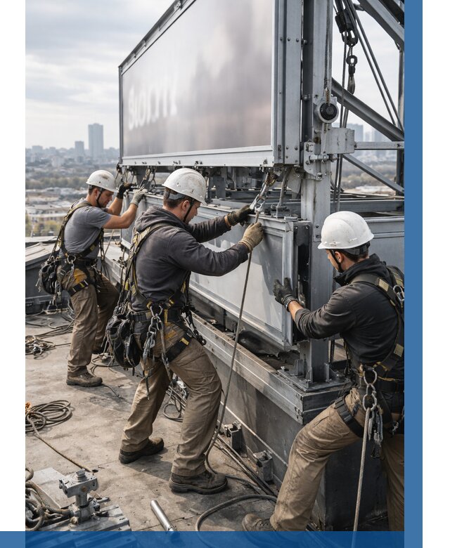 Монтаж крышной рекламной конструкции в Белорецке от 60822 р.|ВЫСОТНИК-Блр