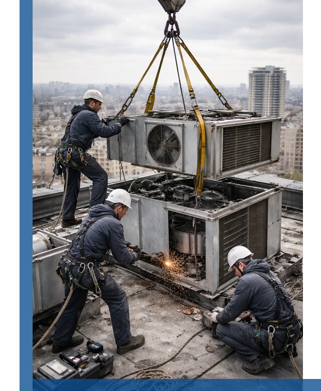 Демонтаж крышной установки в Белорецке любой сложности