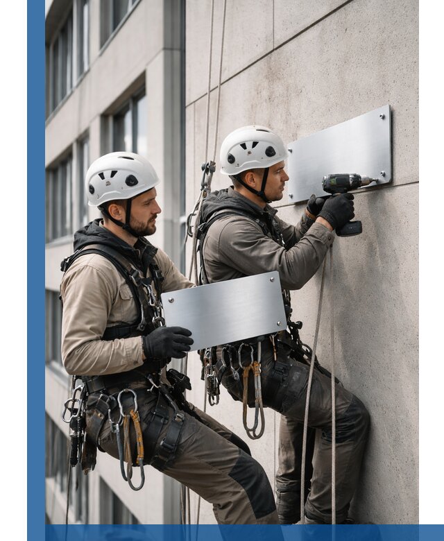 Монтаж табличек и указателей в Белорецке для зданий и сооружений