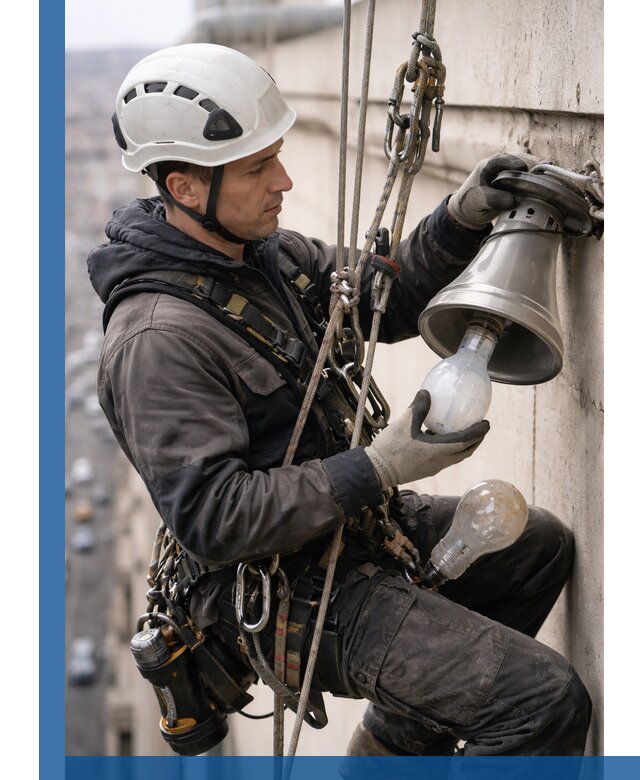 Замена ламп на высоте в Белорецке профессионально и быстро