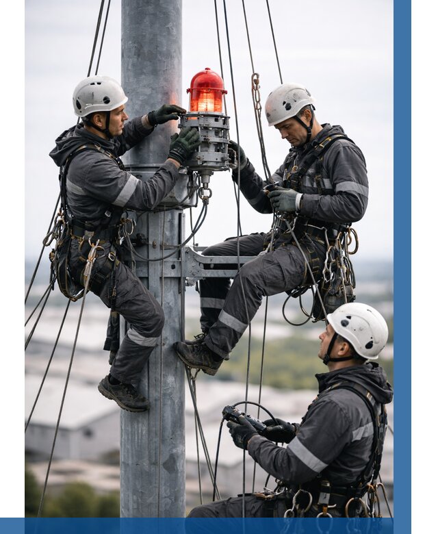 Монтаж заградительных огней в Белорецке от 8616 р. | ВЫСОТНИК-Блр