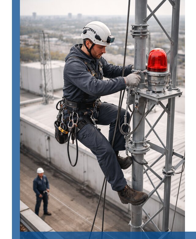 Монтаж заградительных огней и обслуживание объектов в Белорецке