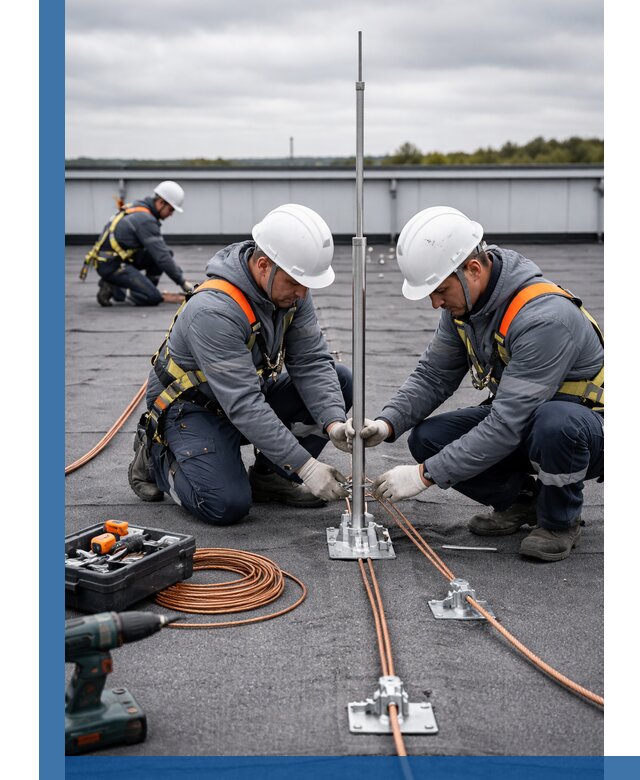 Монтаж молниезащиты на кровле в Белорецке под ключ с гарантией