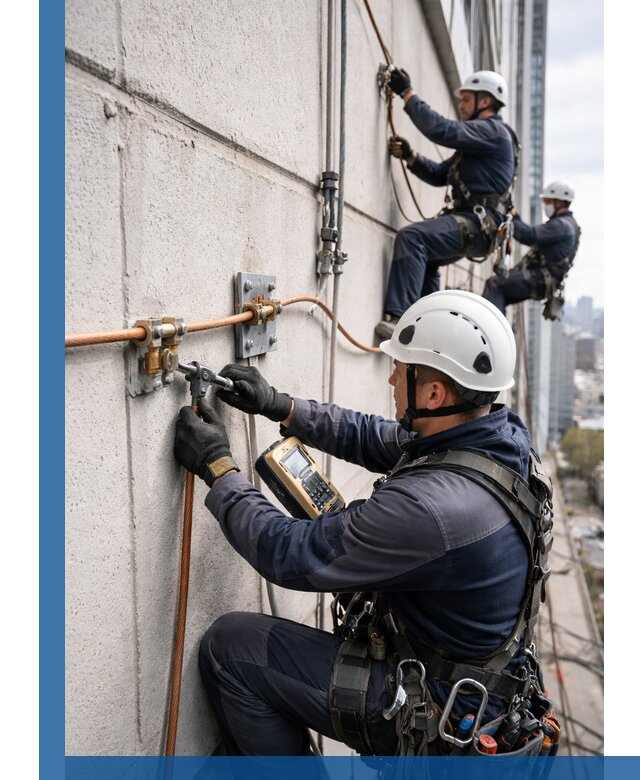 Монтаж системы заземления здания и молниезащиты в Белорецке