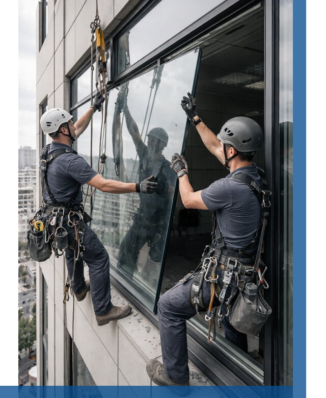 Замена стеклопакетов на высоте в Белорецке от 5575 р. | ВЫСОТНИК-Блр