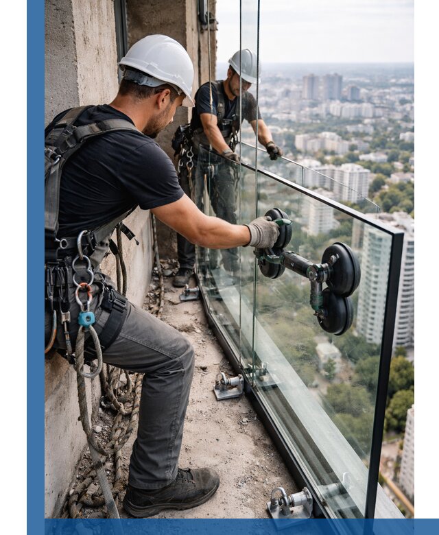 Монтаж стеклянных ограждений под ключ с гарантией в Белорецке